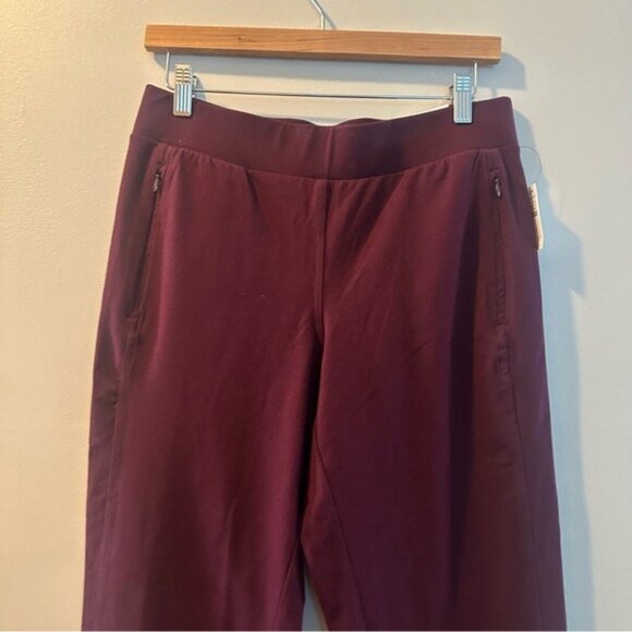 T by Talbots Burgundy Straight-Leg Pants with Zip Pockets Size Small NWT - Picture 4 of 11